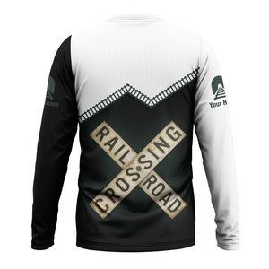 Railspirit Personalized Youngstown & Southern Railroad Long Sleeve Shirt Railroad Crossing Printed Train Track Shirt