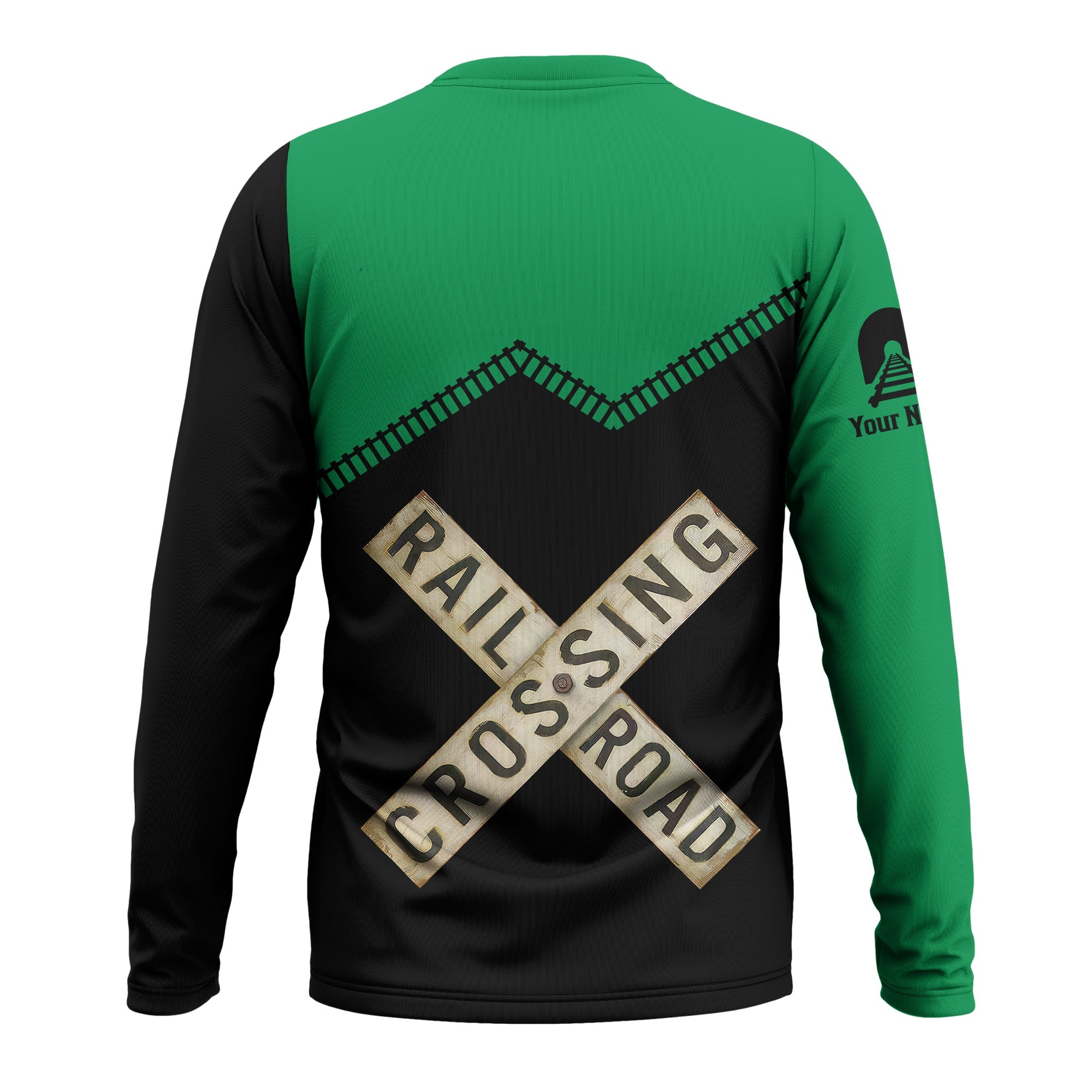 Railspirit Personalized Pittsburgh And Lake Erie Railroad Long Sleeve Shirt Railroad Crossing Printed Train Track Shirt