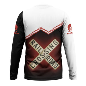 Railspirit Personalized New Hope Railroad Long Sleeve Shirt Railroad Crossing Printed Train Track Shirt