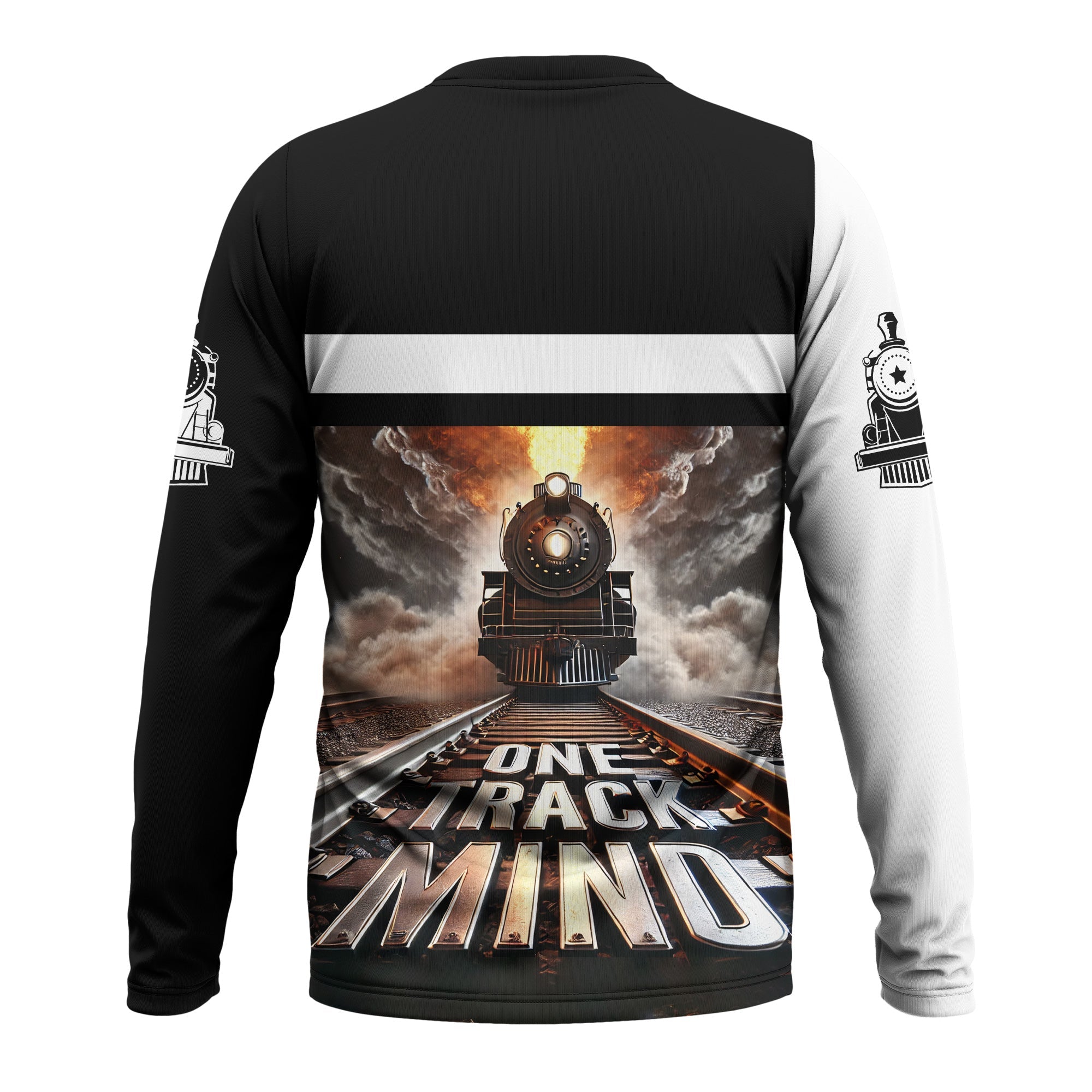 Railspirit Personalized Norfolk Southern Railway Long Sleeve Shirt One Track Mind Train Printed Shirt