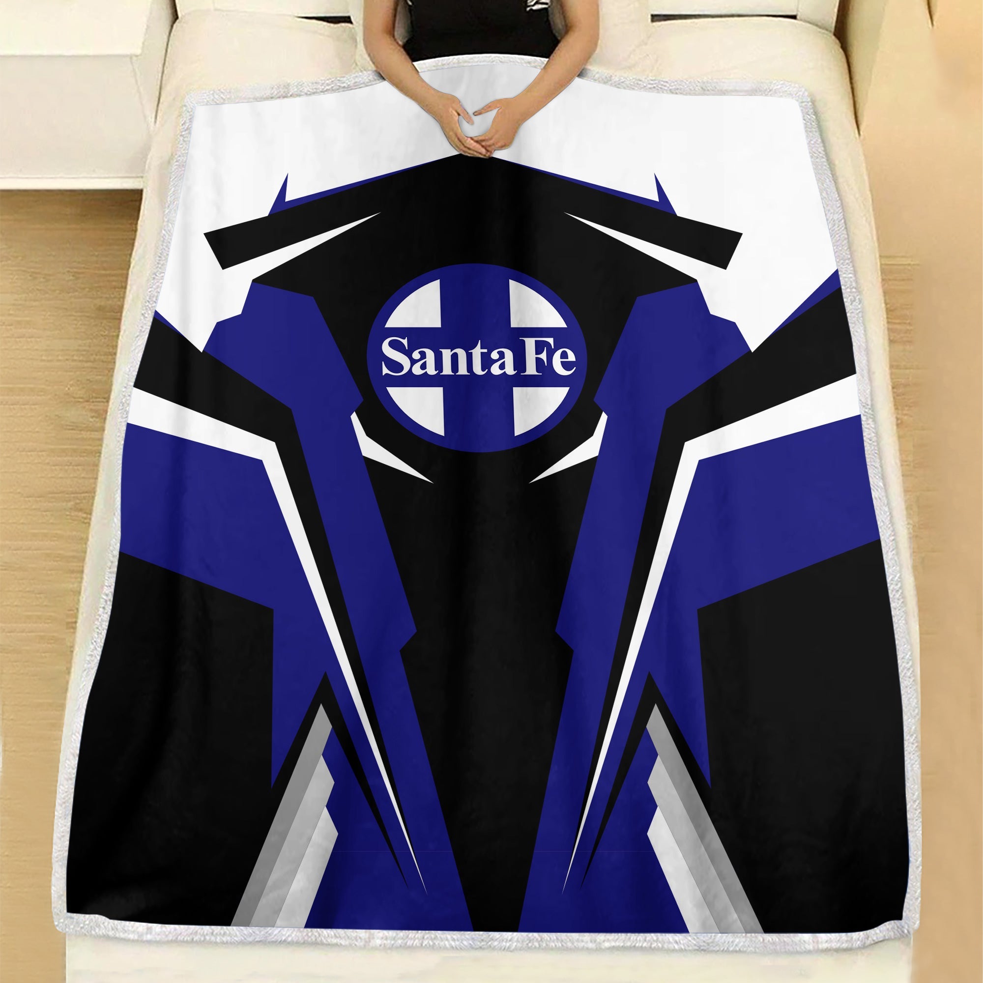 Railspirit Personalized Santa Fe Railway Blanket Atchison, Topeka and Santa Fe Railway Strong Line Train Blanket Gift Idea For Train Lover