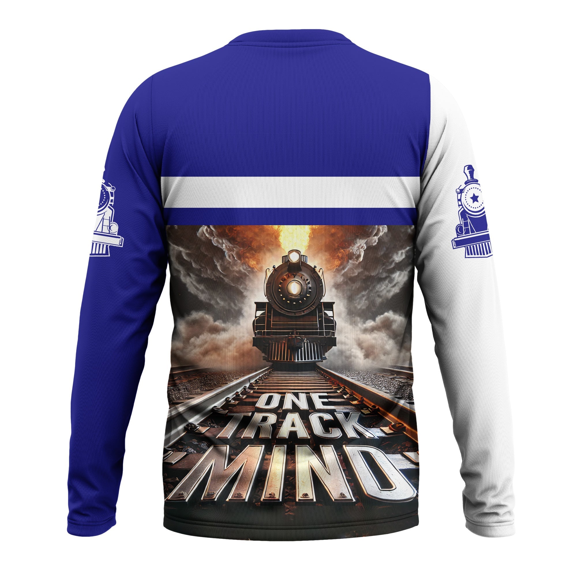 Railspirit Personalized Santa Fe Railway Long Sleeve Shirt One Track Mind Atchison, Topeka and Santa Fe Railway Train Printed Shirt