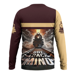 Railspirit Personalized London, Midland and Scottish Railway Long Sleeve Shirt One Track Mind Train Printed Shirt