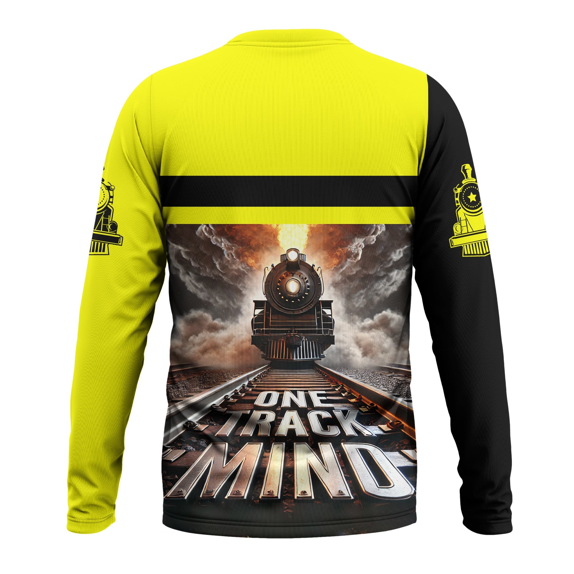 Railspirit Personalized Iowa Interstate Railroad Long Sleeve Shirt One Track Mind IAIS Train Printed Shirt