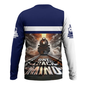 Railspirit Personalized Jersey Central Railroad Long Sleeve Shirt One Track Mind Train Printed Shirt