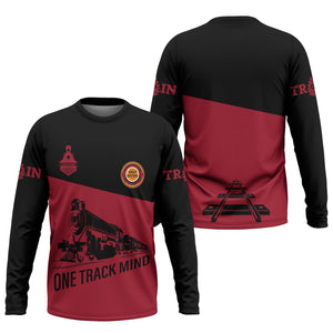 Railspirit Custom Name Chicago Great Western Railroad Long Sleeve Shirt One Track Mind Printed Shirt
