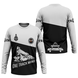 Railspirit Custom Name Bessemer And Lake Erie Railroad Long Sleeve Shirt One Track Mind Printed Shirt