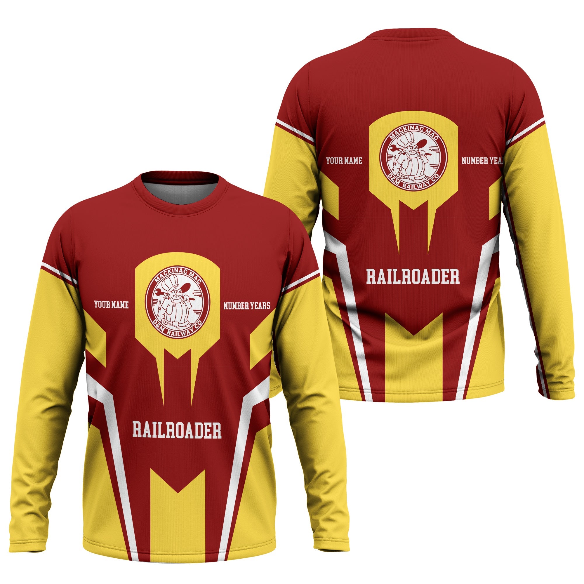 Railspirit Personalized Detroit & Mackinac Railroad Long Sleeve Shirt Custom Year Railroader Shirt Gift Idea For Train Lover