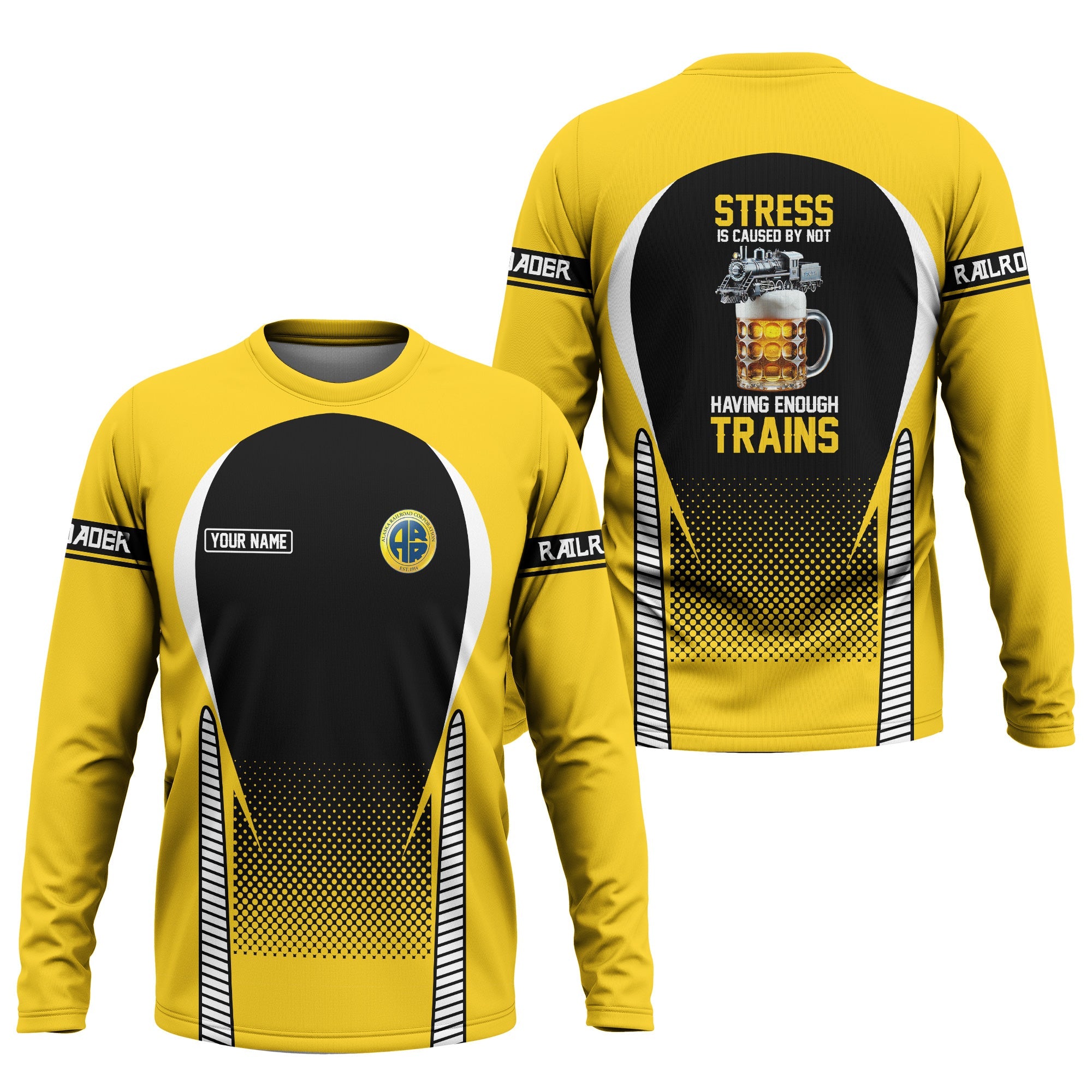 Railspirit Personalized Alaska Railroad Long Sleeve Shirt Train Long Sleeve Shirt Gift Idea For Train Lover