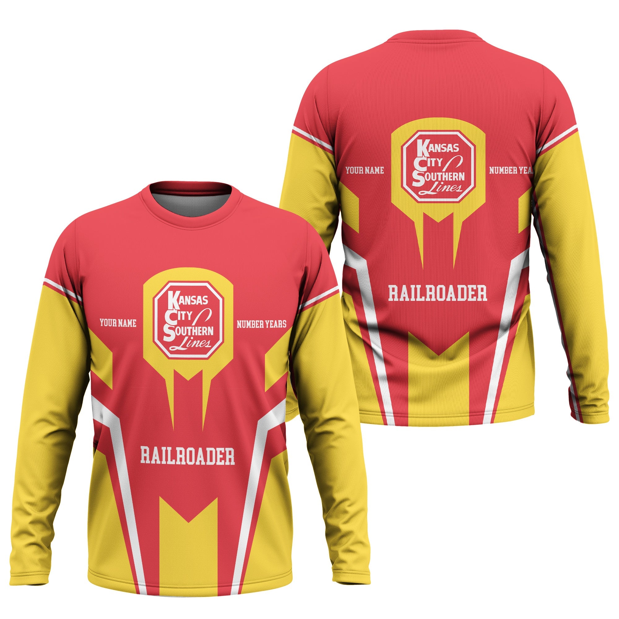 Railspirit Personalized Kansas City Southern Long Sleeve Shirt Custom Year Railroader Shirt Gift Idea For Train Lover