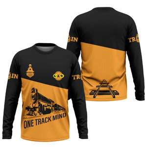 Railspirit Custom Name Genesee & Wyoming Inc. Railroad Long Sleeve Shirt One Track Mind Printed Shirt