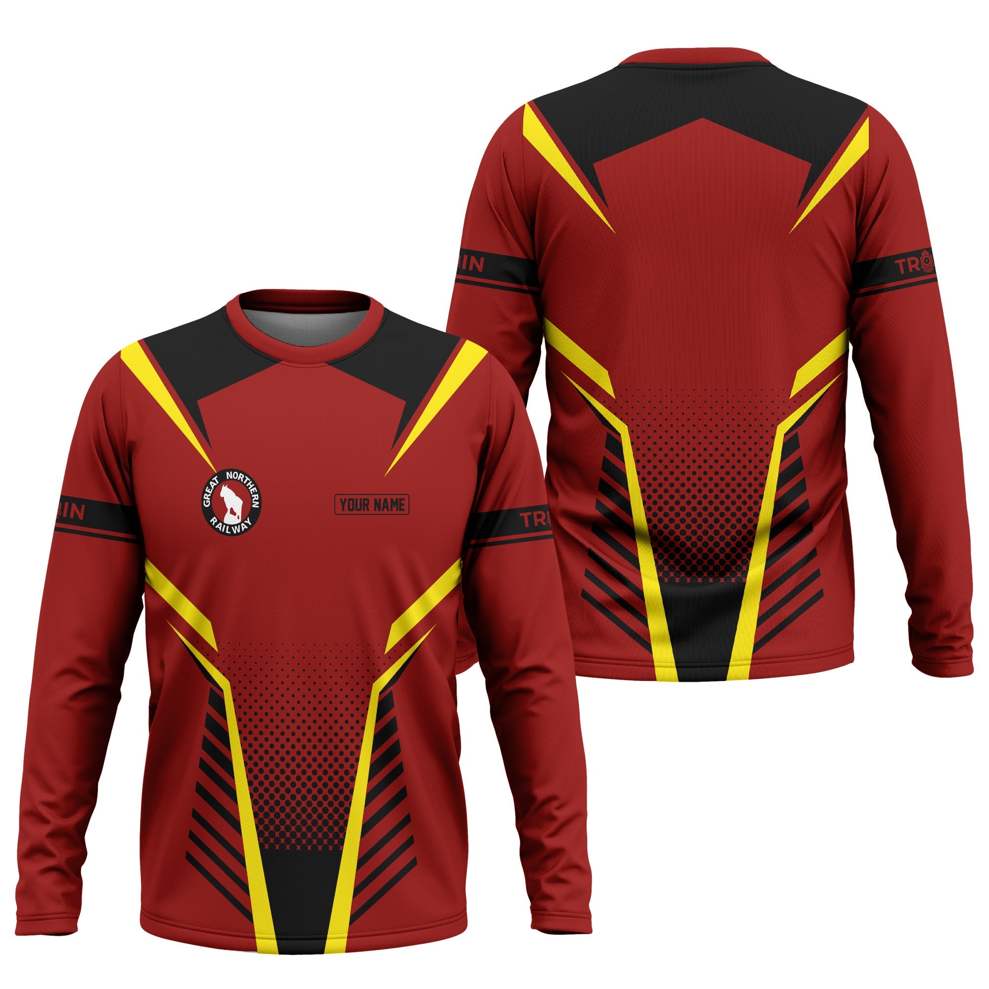 Railspirit Personalized Great Northern Railway Long Sleeve Shirt Unisex GNR Train Shirt All Over Print