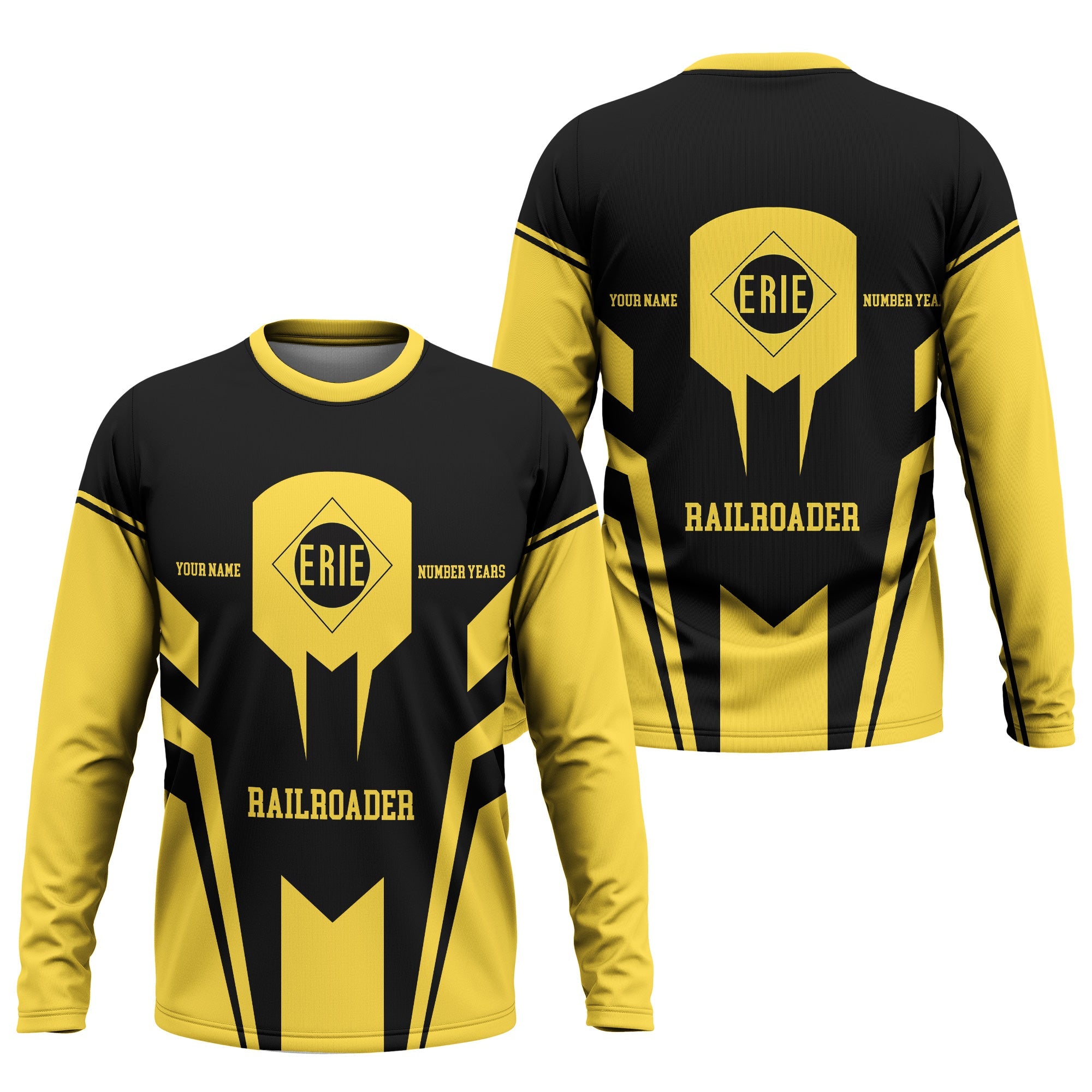 Railspirit Personalized Erie Railroad Long Sleeve Shirt Custom Year Railroader Shirt Gift Idea For Train Lover