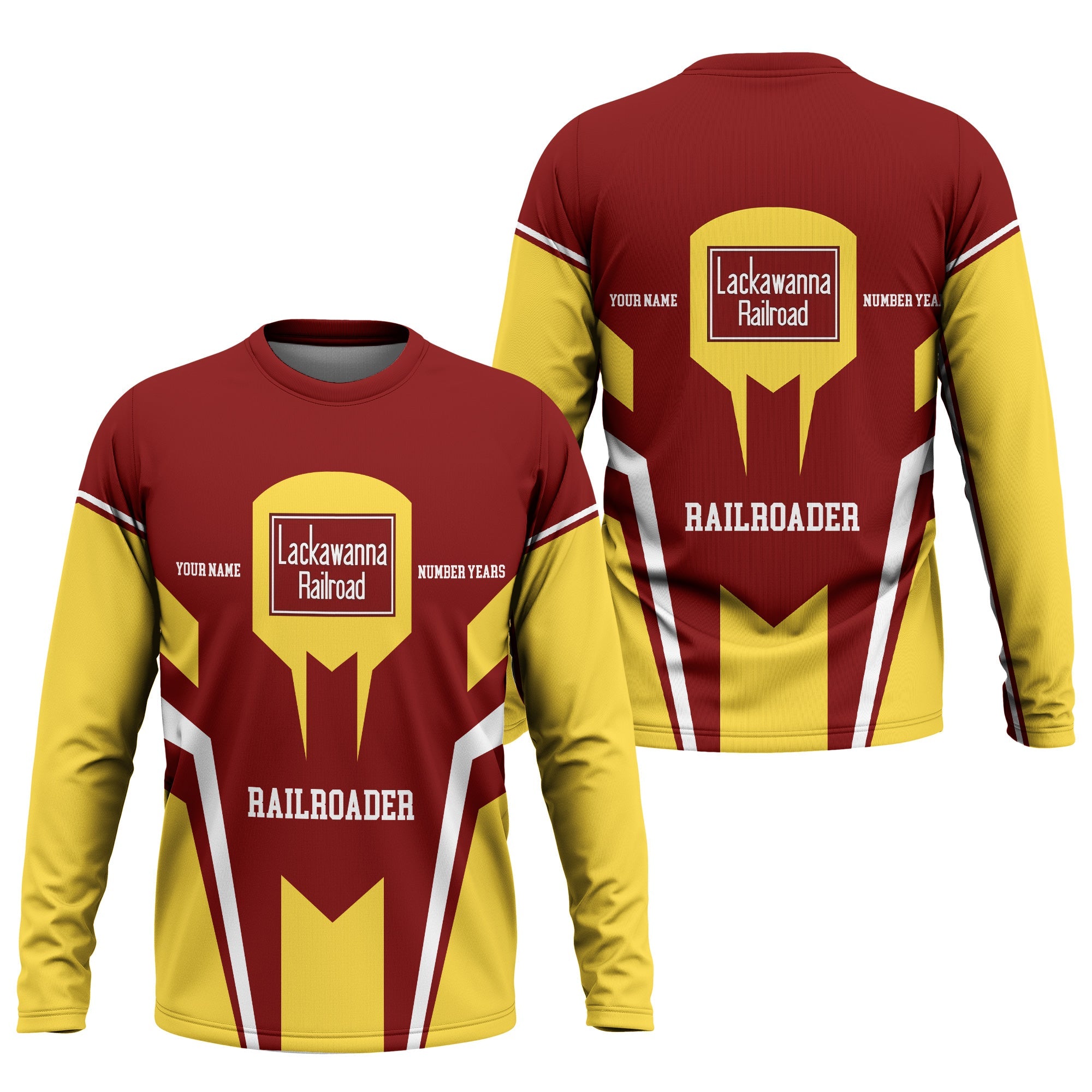 Railspirit Personalized Delaware, Lackawanna and Western Railroad Long Sleeve Shirt Custom Year Railroader DL&W Shirt Gift Idea
