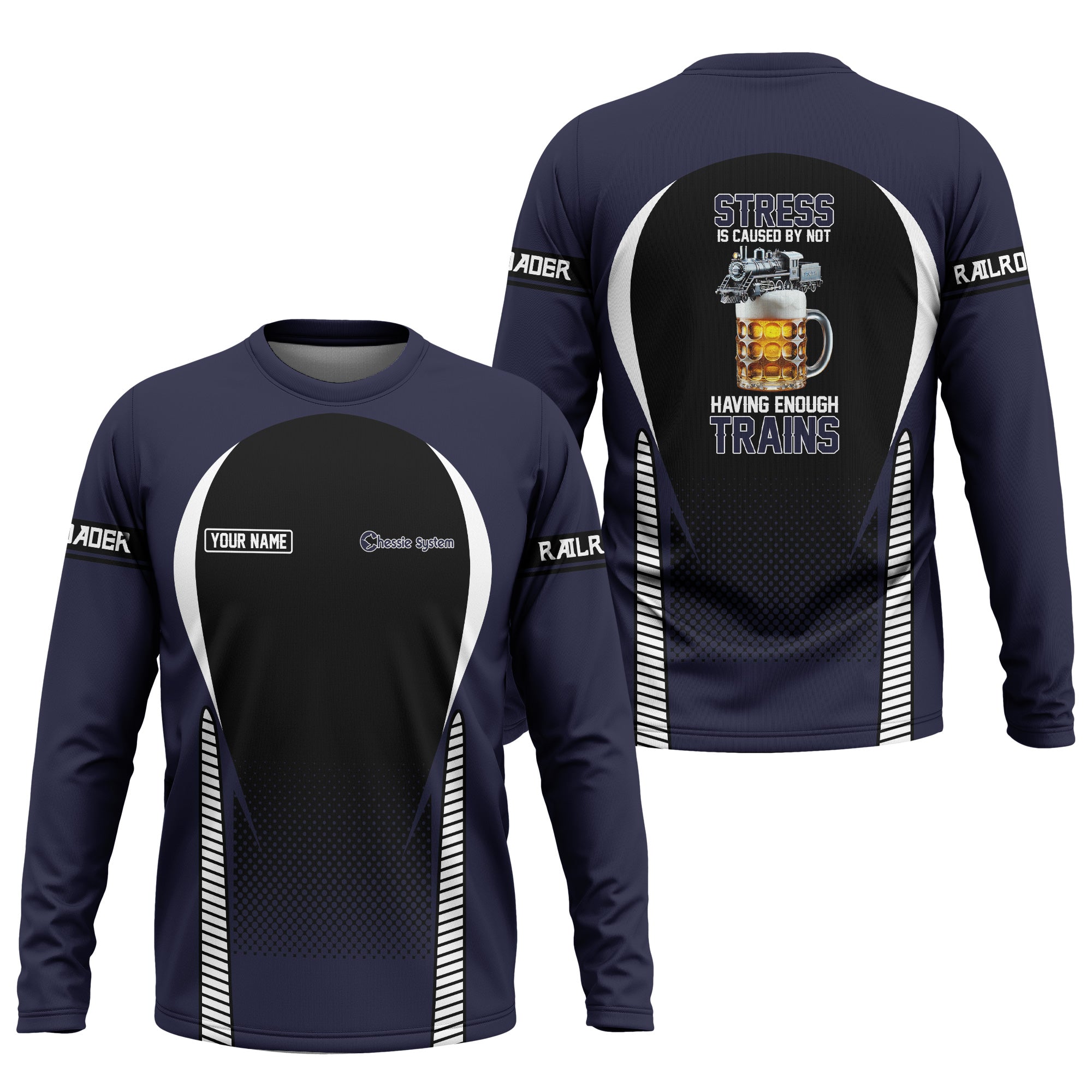 Railspirit Personalized Chessie System Railroad Long Sleeve Shirt Train Long Sleeve Shirt Gift Idea For Train Lover