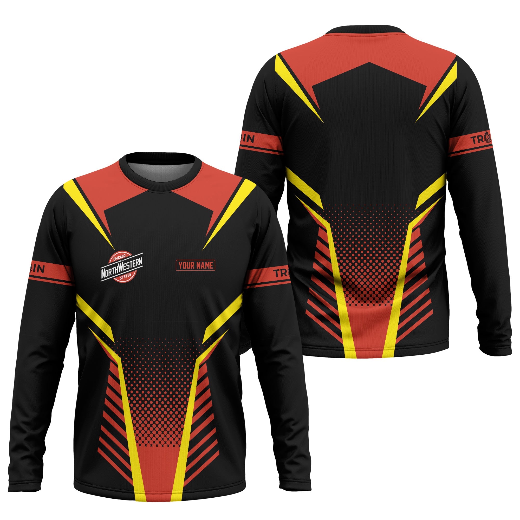 Railspirit Personalized Chicago and North Western Railway Long Sleeve Shirt Unisex Train Shirt All Over Print