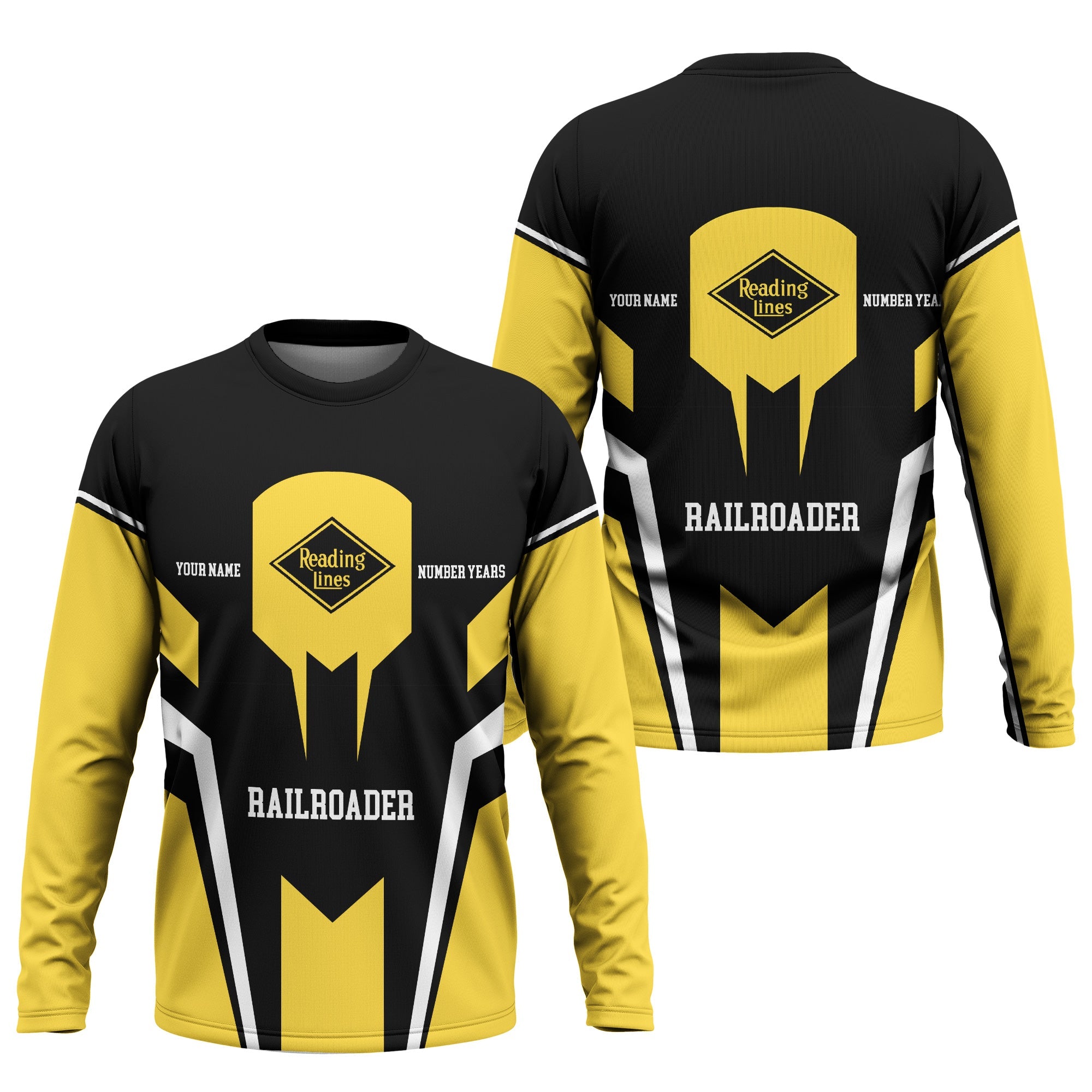Railspirit Personalized Reading Railroad Long Sleeve Shirt Custom Year Railroader Shirt Gift Idea For Train Lover
