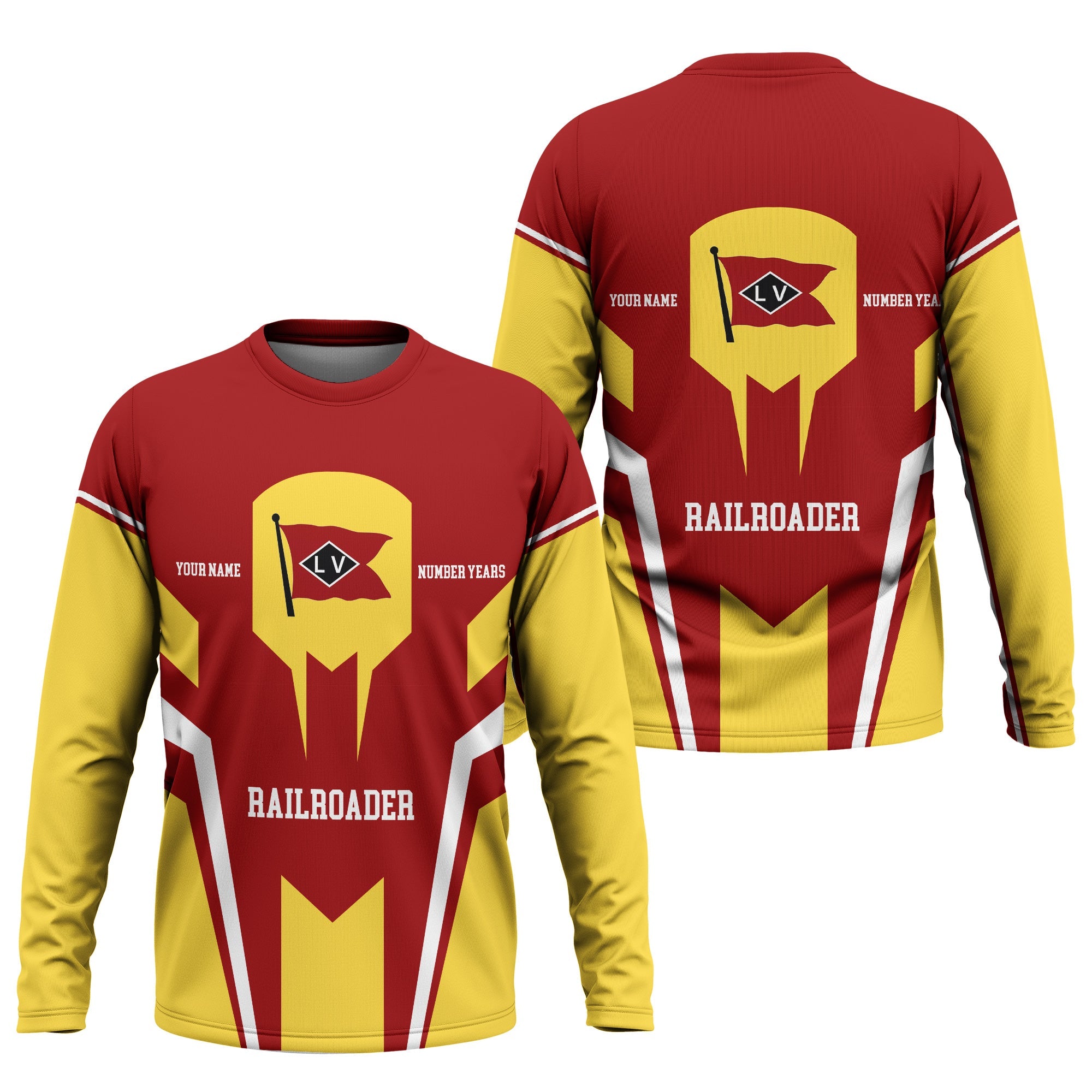 Railspirit Personalized Lehigh Valley Railroad Long Sleeve Shirt Custom Year Railroader Shirt Gift Idea For Train Lover