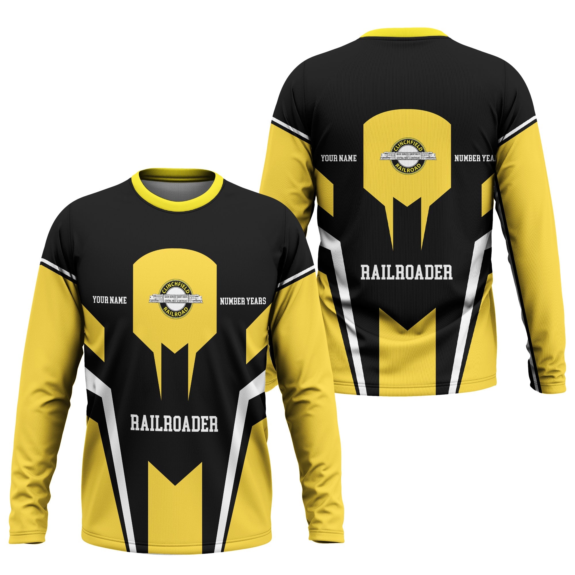 Railspirit Personalized Clinchfield Railroad Long Sleeve Shirt Custom Year Railroader Shirt Gift Idea For Train Lover