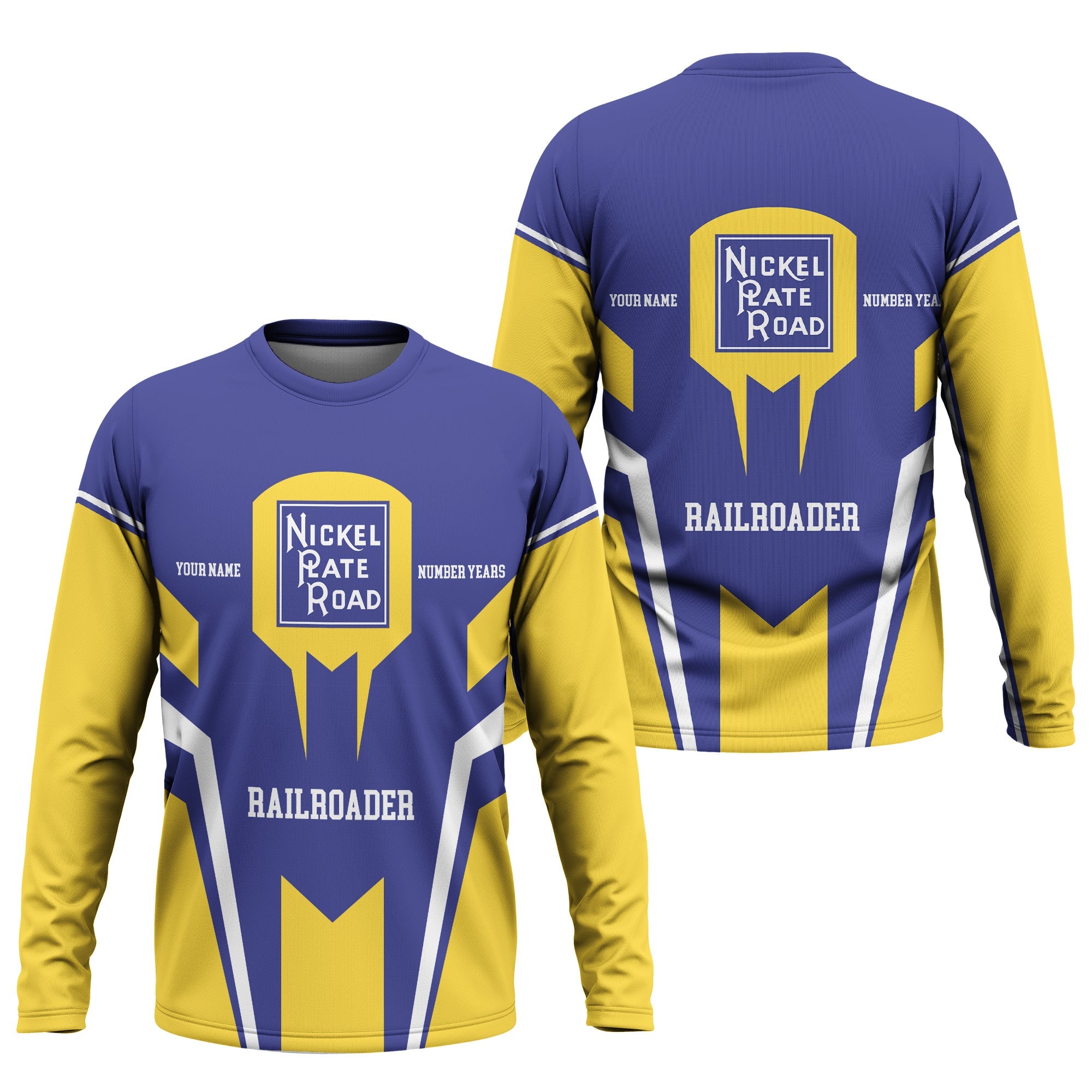Railspirit Personalized New York, Chicago and St. Louis Railroad Long Sleeve Shirt Custom Year Railroader Nickel Plate Road Shirt