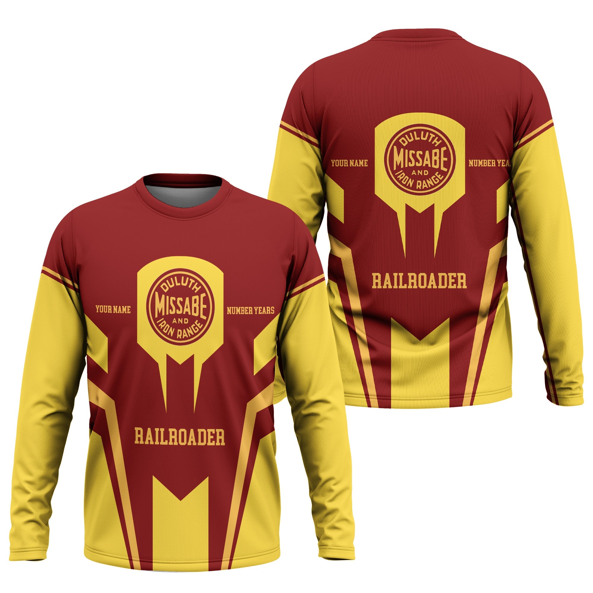 Railspirit Personalized Duluth, Missabe, & Iron Range Railroad Long Sleeve Shirt Custom Year Railroader Shirt Gift Idea For Train Lover