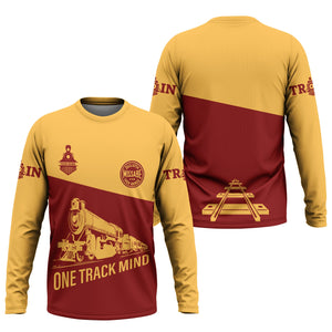 Railspirit Custom Name Duluth, Missabe, & Iron Range Railroad Long Sleeve Shirt One Track Mind Printed Shirt