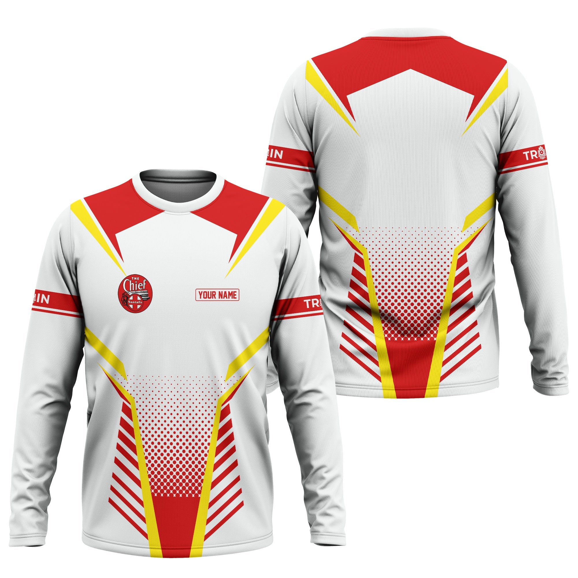Railspirit Personalized The Chief Santa Fe Railroad Long Sleeve Shirt Unisex Train Shirt All Over Print