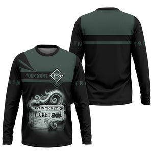 Railspirit Custom Name Youngstown & Southern Railroad Long Sleeve Shirt American Train Ticket Printed Shirt