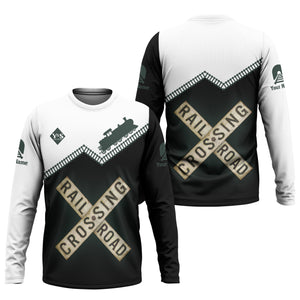 Railspirit Personalized Youngstown & Southern Railroad Long Sleeve Shirt Railroad Crossing Printed Train Track Shirt