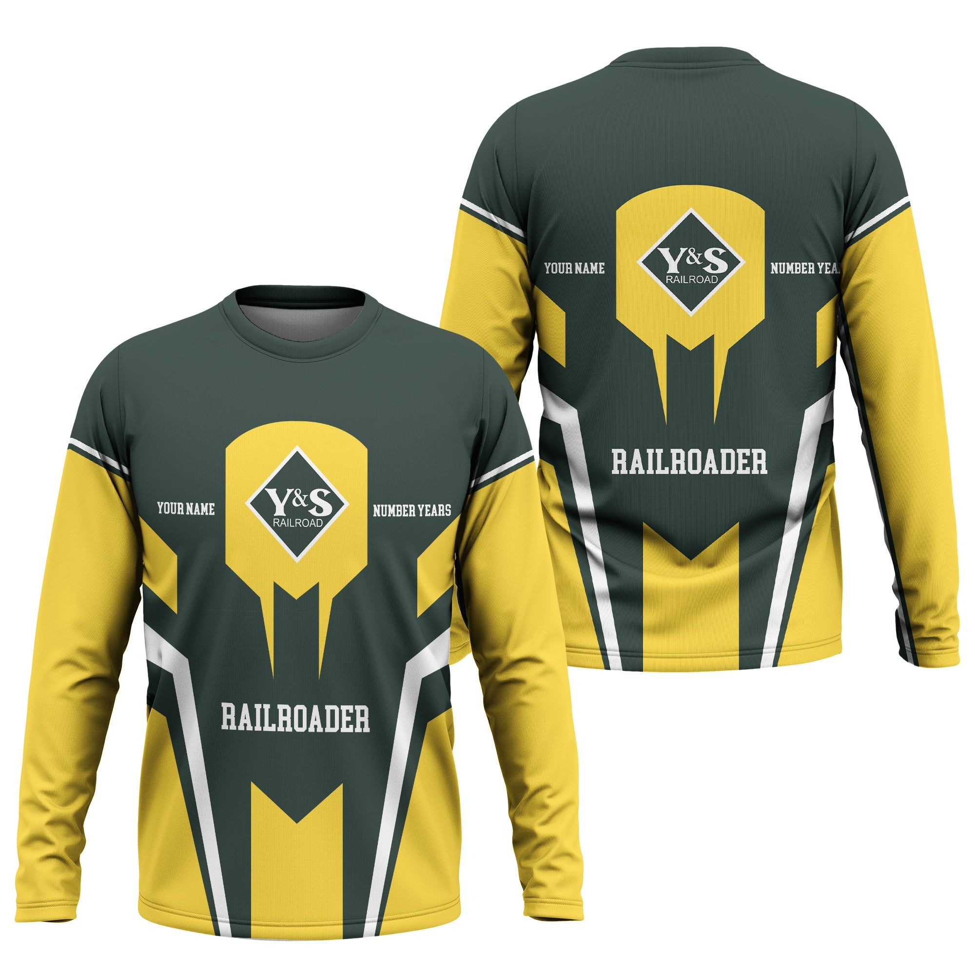 Railspirit Personalized Youngstown & Southern Railroad Long Sleeve Shirt Custom Year Railroader Shirt Gift Idea For Train Lover