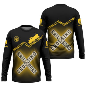 Railspirit Personalized Richmond, Fredericksburg And Potomac Railroad Long Sleeve Shirt Railroad Crossing Printed Train Track Shirt