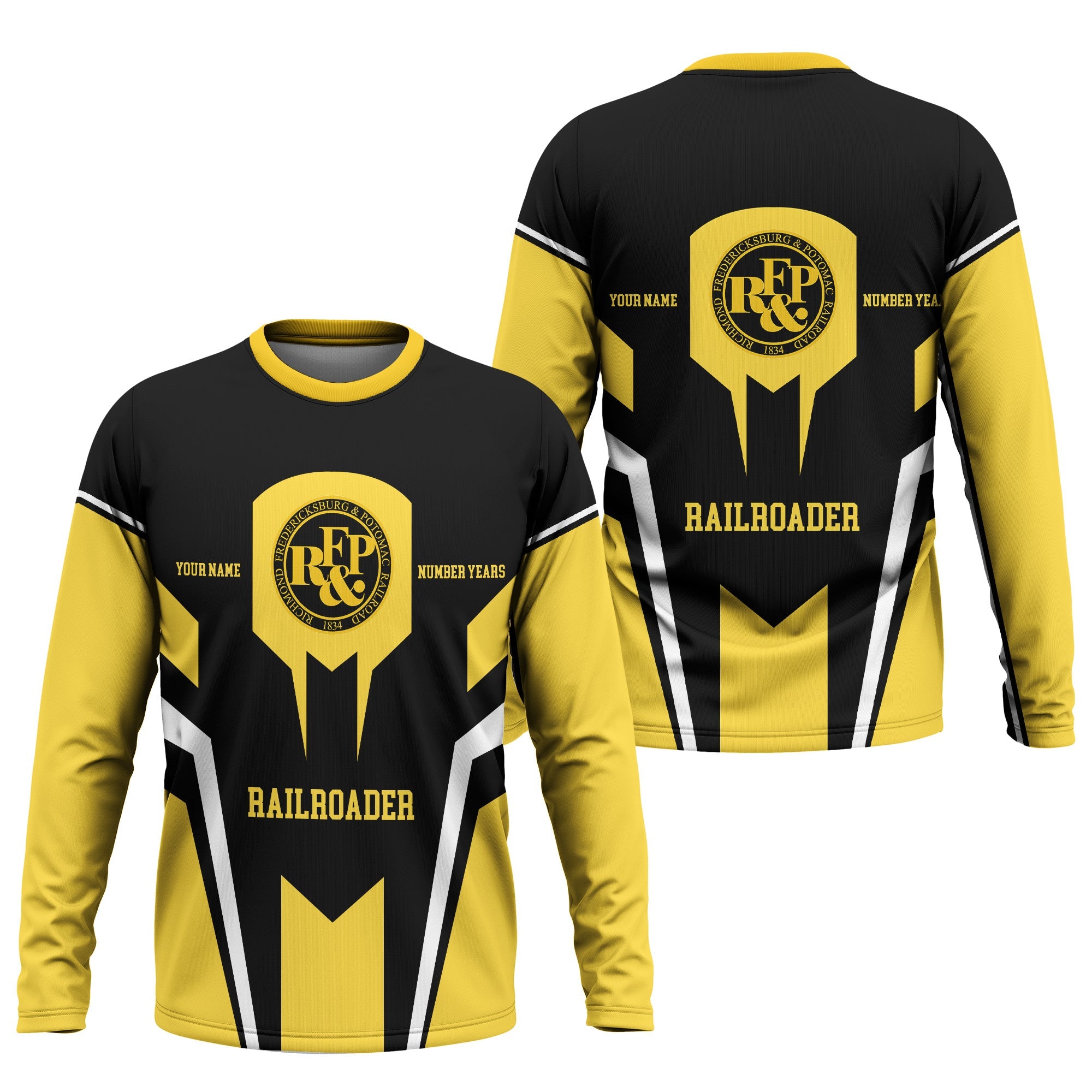 Railspirit Personalized Richmond, Fredericksburg And Potomac Railroad Long Sleeve Shirt Custom Year Railroader Shirt Gift Idea For Train Lover