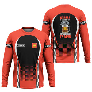 Railspirit Personalized Strasburg Railroad Long Sleeve Shirt Train Long Sleeve Shirt Gift Idea For Train Lover