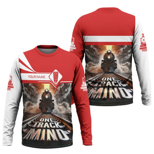 Railspirit Personalized Bangor And Aroostook Railroad Long Sleeve Shirt One Track Mind Train Printed Shirt