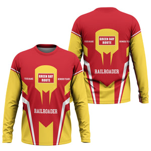 Railspirit Personalized Green Bay & Western Railroad Long Sleeve Shirt Custom Year Railroader Shirt Gift Idea For Train Lover