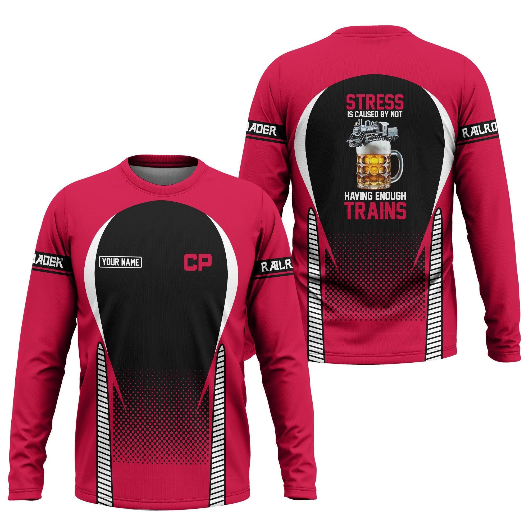 Railspirit Personalized Canadian Pacific Railroad Long Sleeve Shirt Train Long Sleeve Shirt Gift Idea For Train Lover