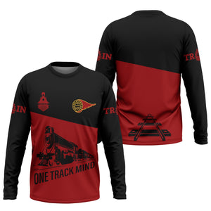 Railspirit Custom Name Western Maryland Railway Long Sleeve Shirt One Track Mind Printed Shirt