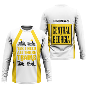 Railspirit Custom Name Central of Georgia Railway Long Sleeve Shirt Yes I Need All Those Train Printed Shirt