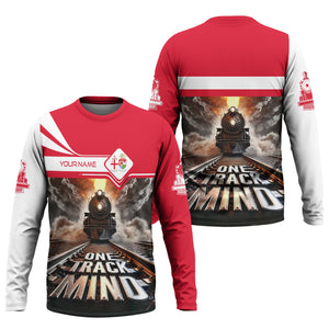 Railspirit Personalized Great Western Railway Long Sleeve Shirt One Track Mind Train Printed Shirt