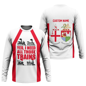 Railspirit Custom Name Great Western Railway Long Sleeve Shirt Yes I Need All Those Train Printed Shirt