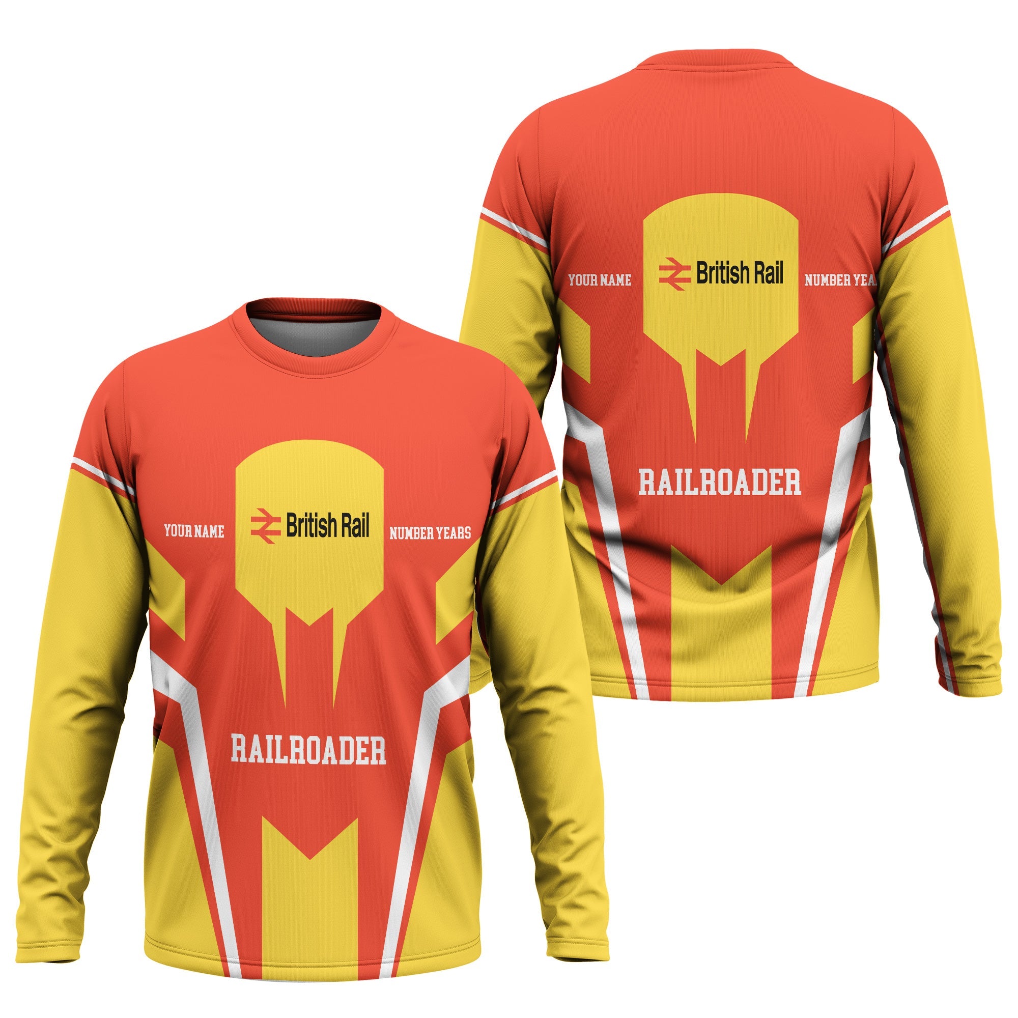 Railspirit Personalized British Railway Long Sleeve Shirt Custom Year Railroader Shirt Gift Idea For Train Lover