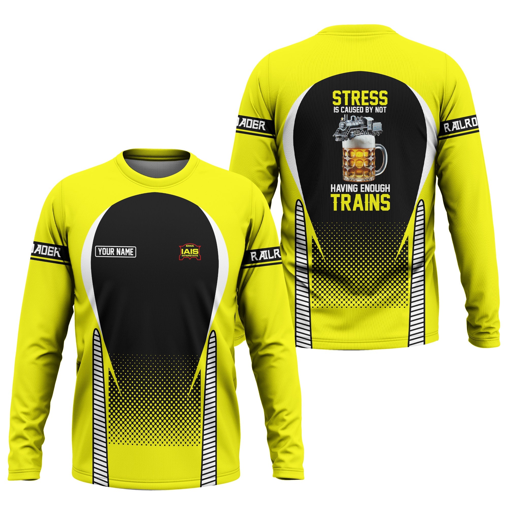 Railspirit Personalized Iowa Interstate Railroad Long Sleeve Shirt IAIS Train Long Sleeve Shirt Gift Idea For Train Lover