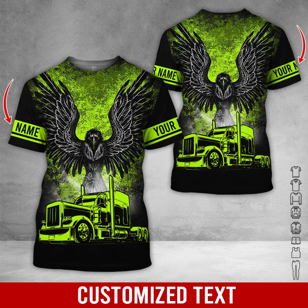 Customized Name Truck Driver Style Shirt, Personalized Workwear Gift