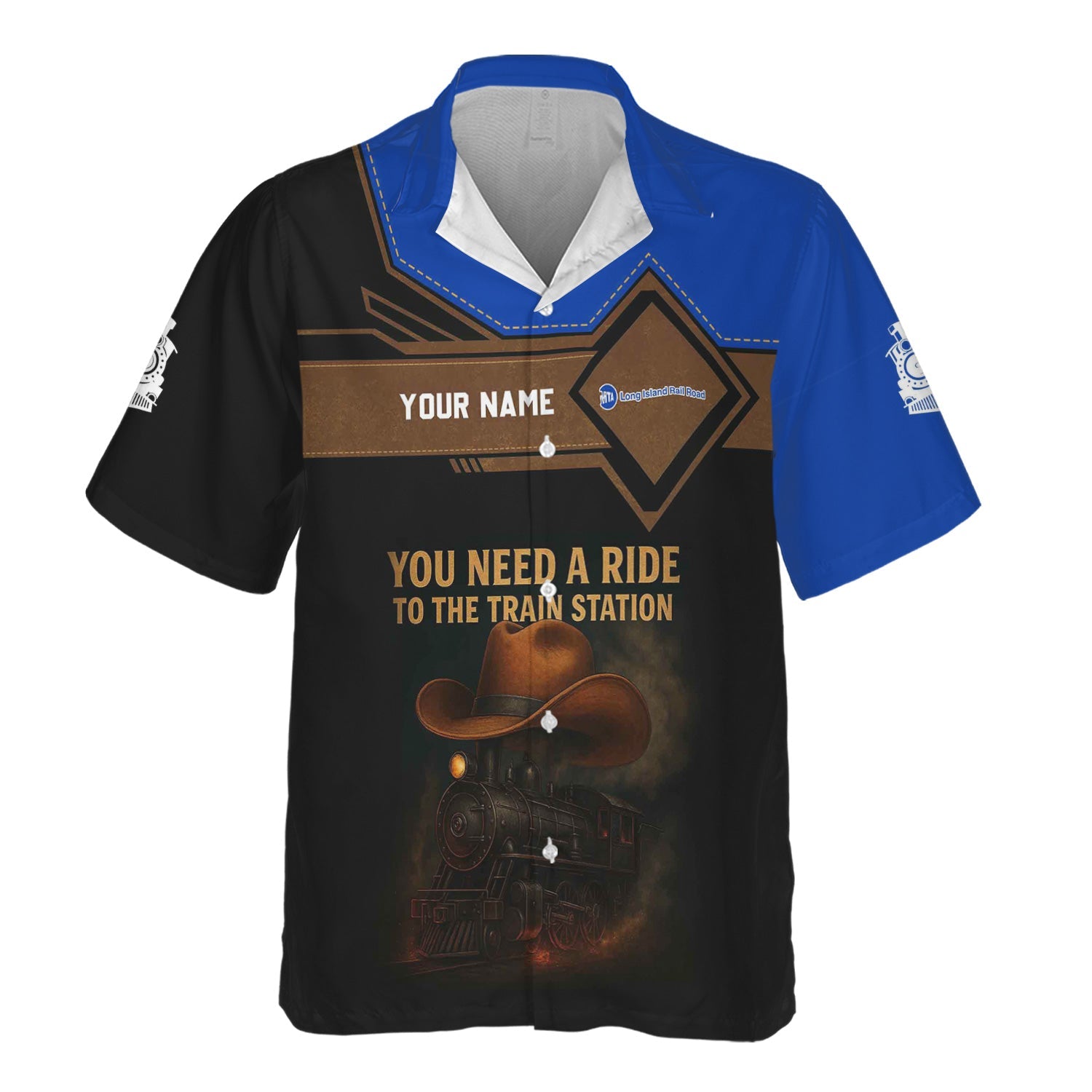 Railspirit Personalized Long Island Railroad Hawaiian Shirt You Need A Ride To The Train Station Shirt For Train Lovers