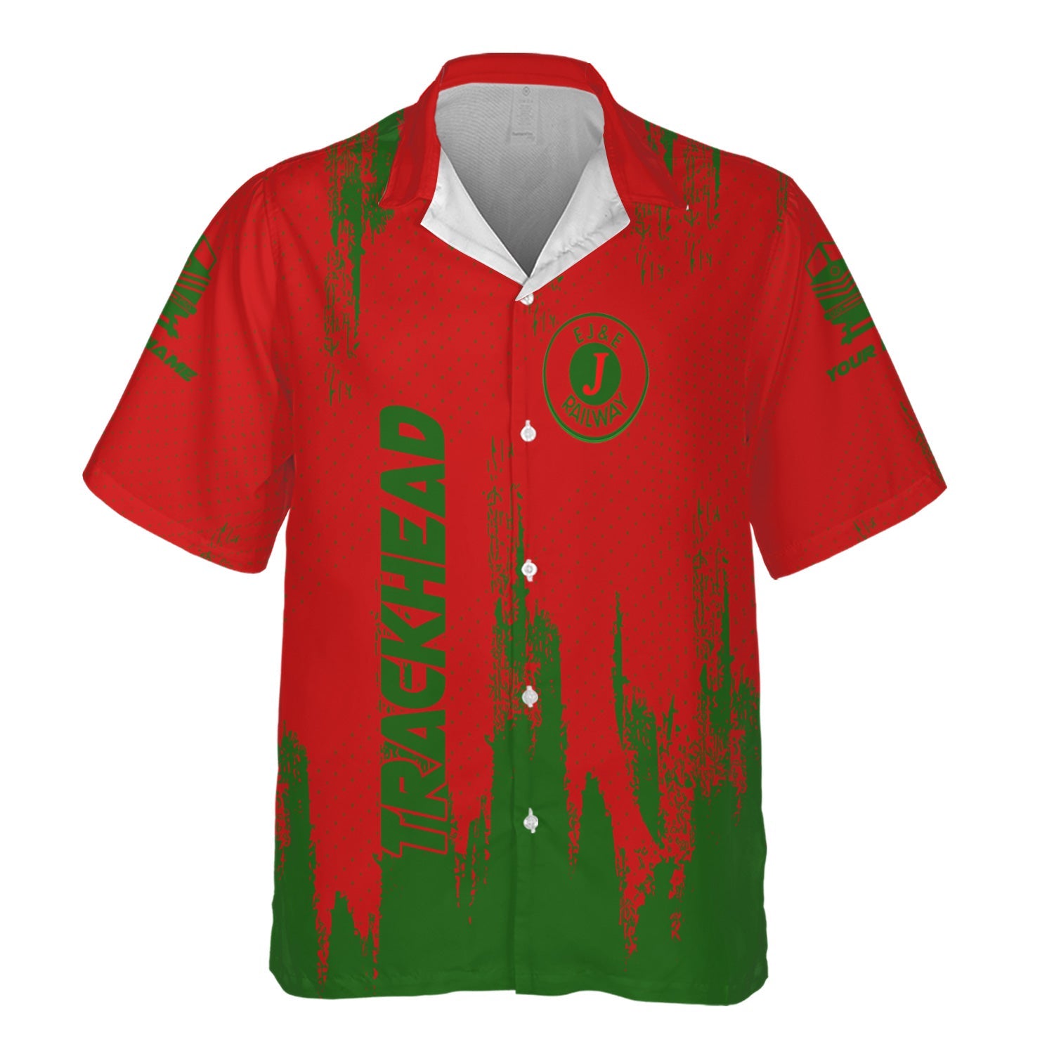 Railspirit Personalized Elgin Joliet And Eastern Railroad Hawaiian Shirt Paint Impact Design Train Shirt for Trackhead