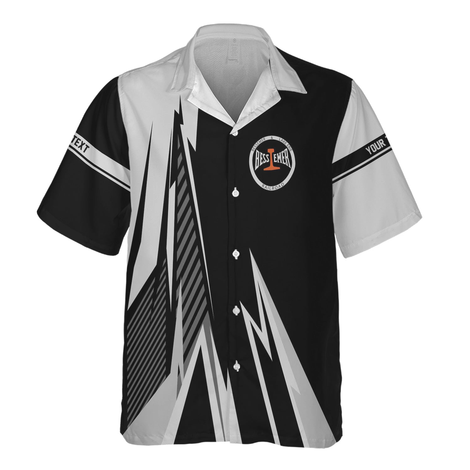 Railspirit Personalized Bessemer And Lake Erie Railroad Hawaiian Shirt Lightning-Inspired Railway Style Shirt For Train Lovers