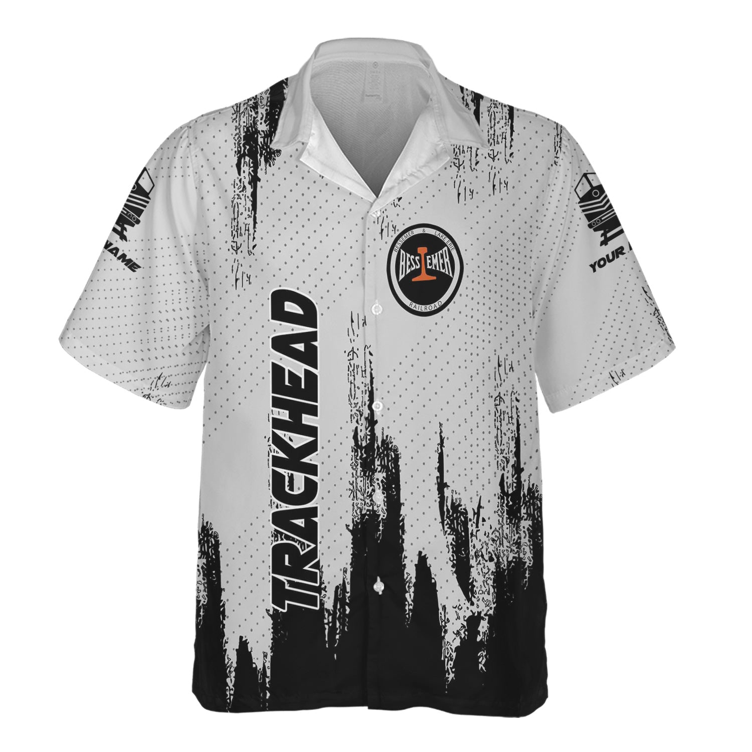 Railspirit Personalized Bessemer And Lake Erie Railroad Hawaiian Shirt Paint Impact Design Train Shirt for Trackhead