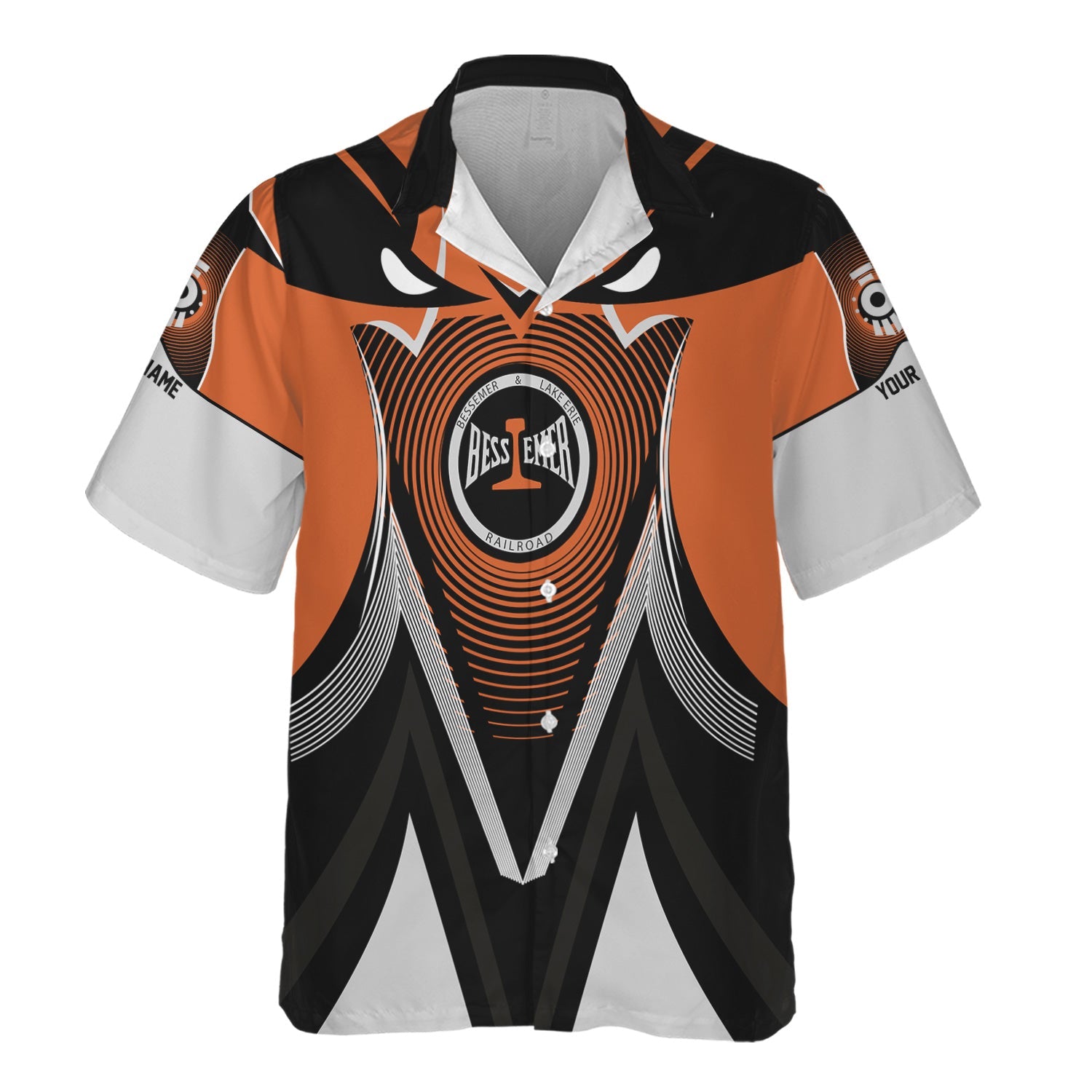 Railspirit Personalized Bessemer And Lake Erie Railroad Hawaiian Shirt Vibrant Graphic Pattern Shirt For Train Enthusiasts