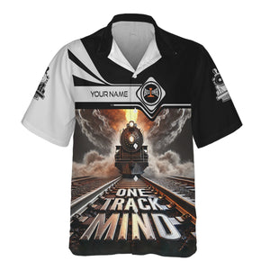 Railspirit Personalized Bessemer And Lake Erie Railroad Hawaiian Shirt One Track Mind Train Printed Shirt