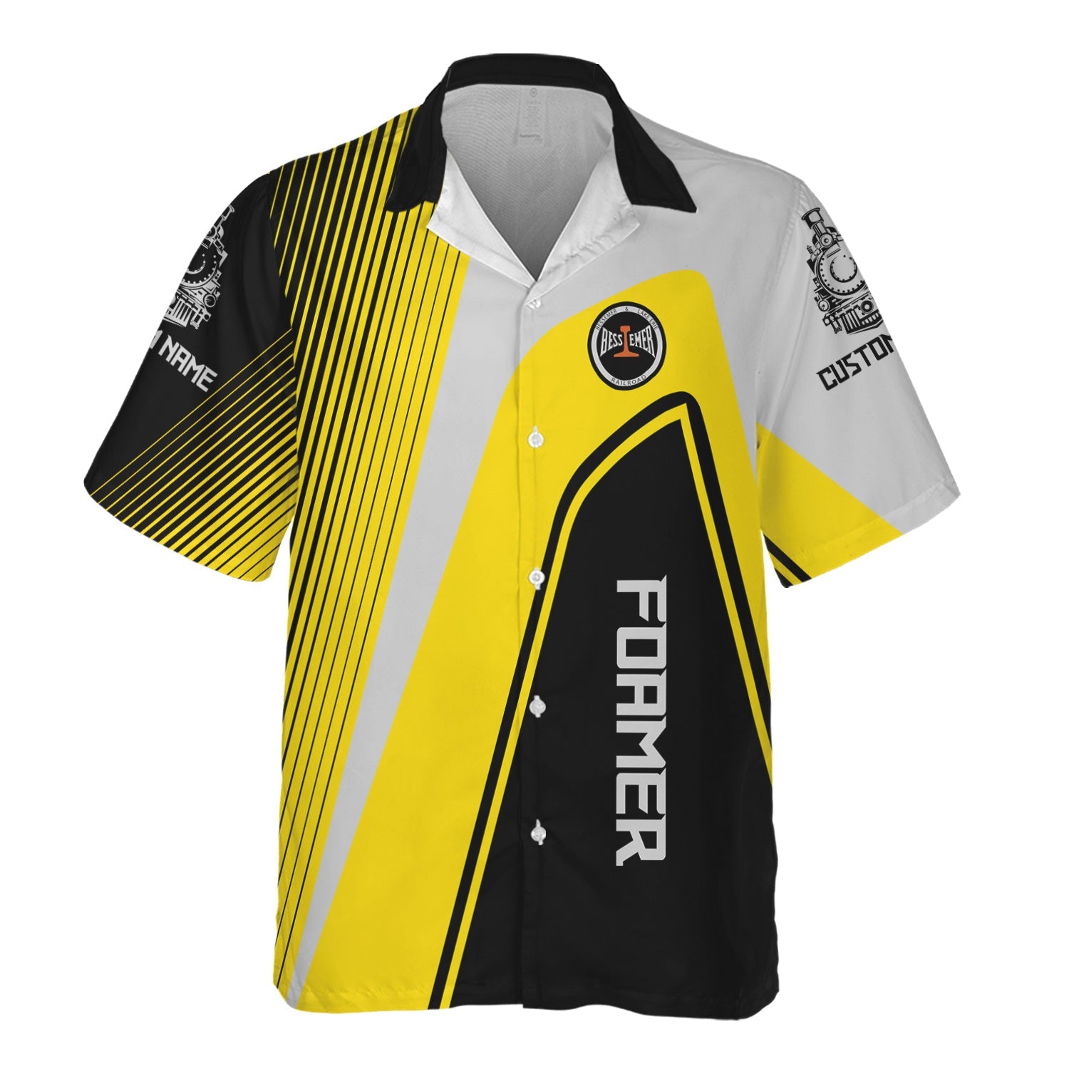 Railspirit Personalized Bessemer And Lake Erie Railroad Hawaiian Shirt Vibrant Striking Style Shirt For Rail Enthusiasts